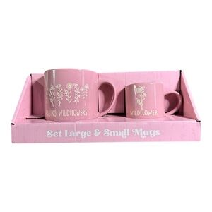 Simply Home Two Piece Pink Wildflower Mug & Espresso Cup Set Large & Small